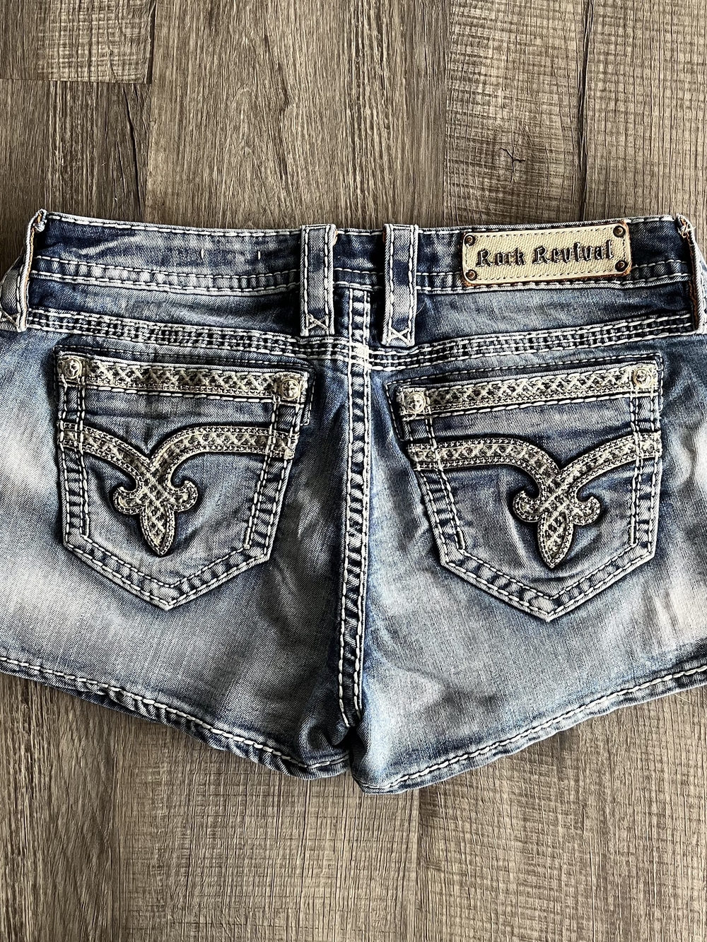 Rock Revival Sherry Denim Shorts Blue Waist 30